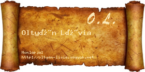 Oltyán Lívia névjegykártya
