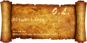 Oltyán Lívia névjegykártya